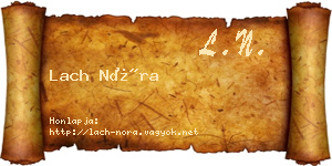 Lach Nóra névjegykártya