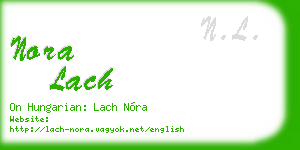 nora lach business card